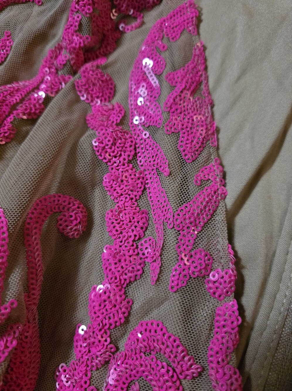 Dancing Queen Disco Festival Sequin Feather Nude Hot Pink Jumpsuit Bridal Shower - Picture 8 of 8